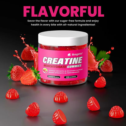 Creatine Gummies – Strawberry – 120 Count (5 g Each)
