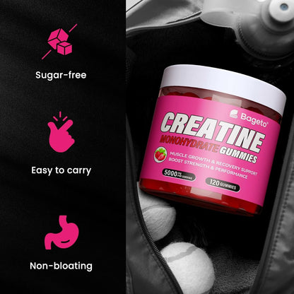 Creatine Gummies – Strawberry – 120 Count (5 g Each)