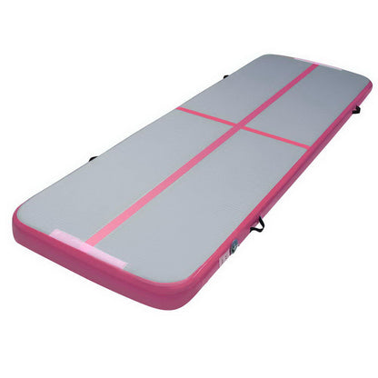 NNEDSZ 3m x 1m Air Track Mat Gymnastic Tumbling Pink and Grey