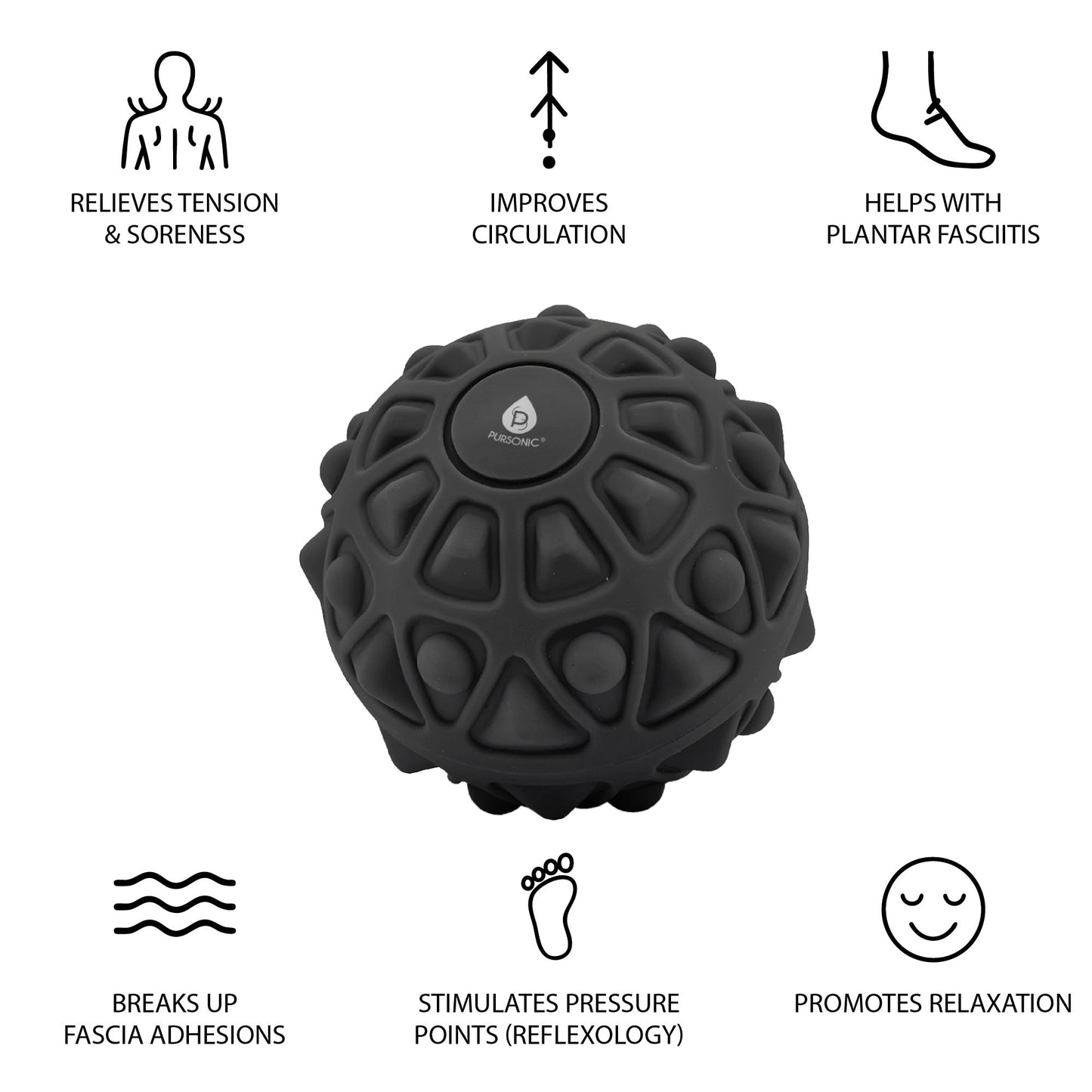 Pursonic Vibrating Massage Ball – Deep Tissue Relief at Your Fingertips