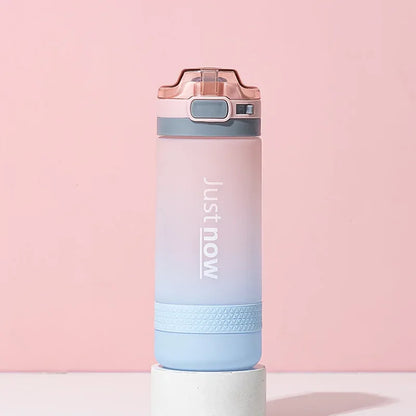 600ml Water Bottles Fashion Water Bottle with Straw BPA Free Portable Outdoor Sport Cute Drinking Plastic Bottles Eco-Friendly